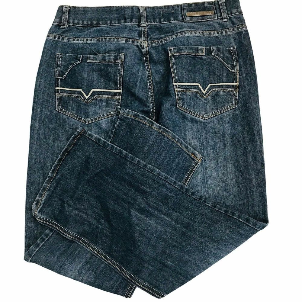Blue Rag Men's Jeans 36x31x10 Heavy Stitching Back Pockets Med Wash Denim ZipFly - Picture 3 of 12